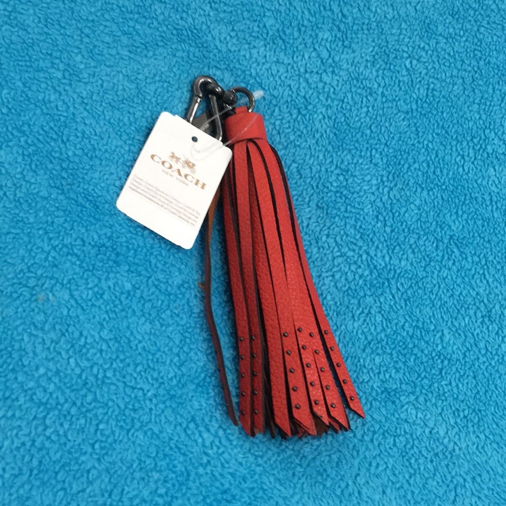 Genuine Coach Leather Key Ring Fob